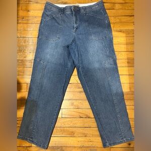 Democracy “Ab” technology Barrel Leg Jeans High Rise Medium Sandblast Blue (16)